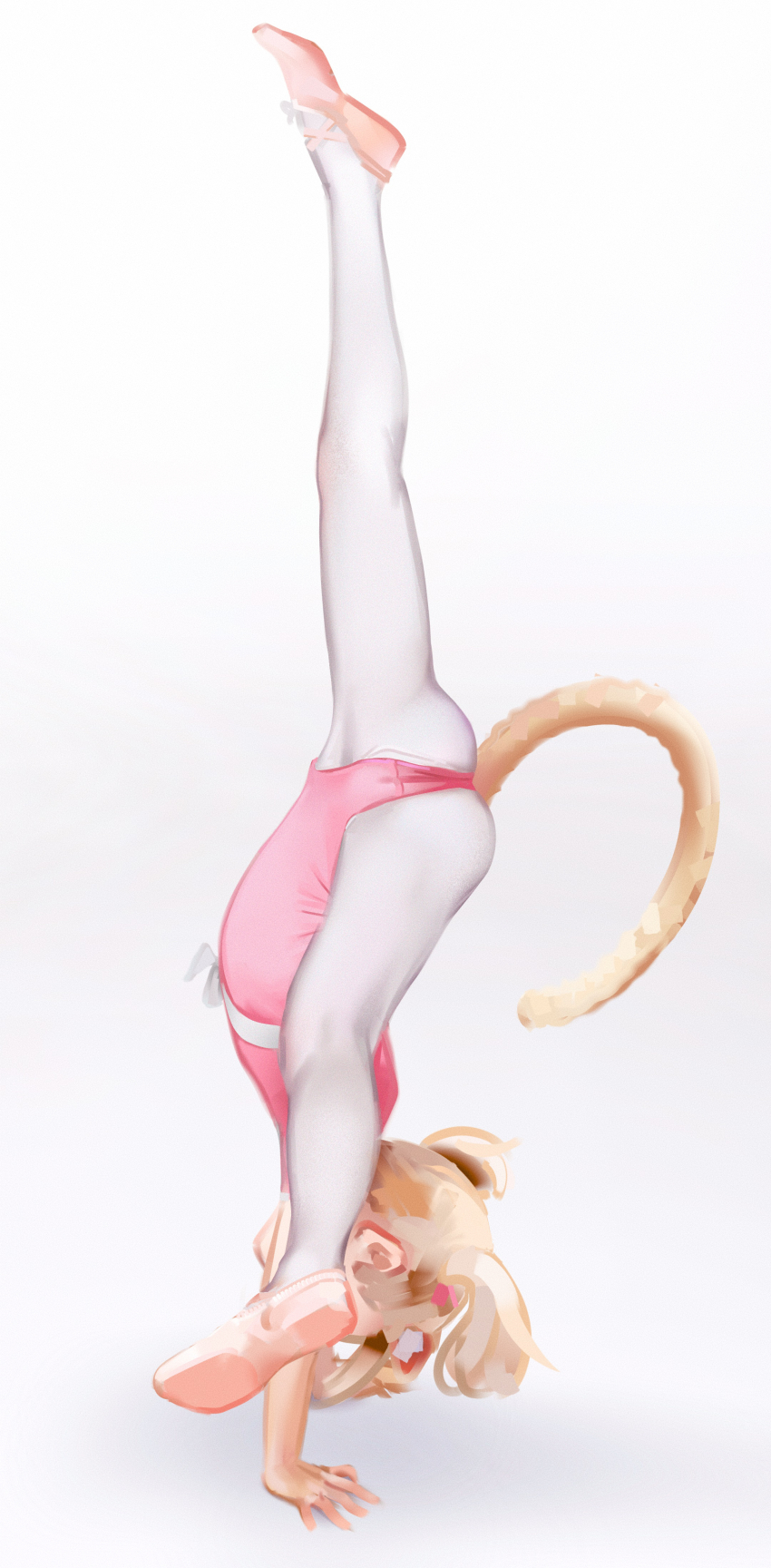 1girl, absurdres, animal_ear_fluff, animal_ears, ass, athletic_leotard, ballerina, ballet