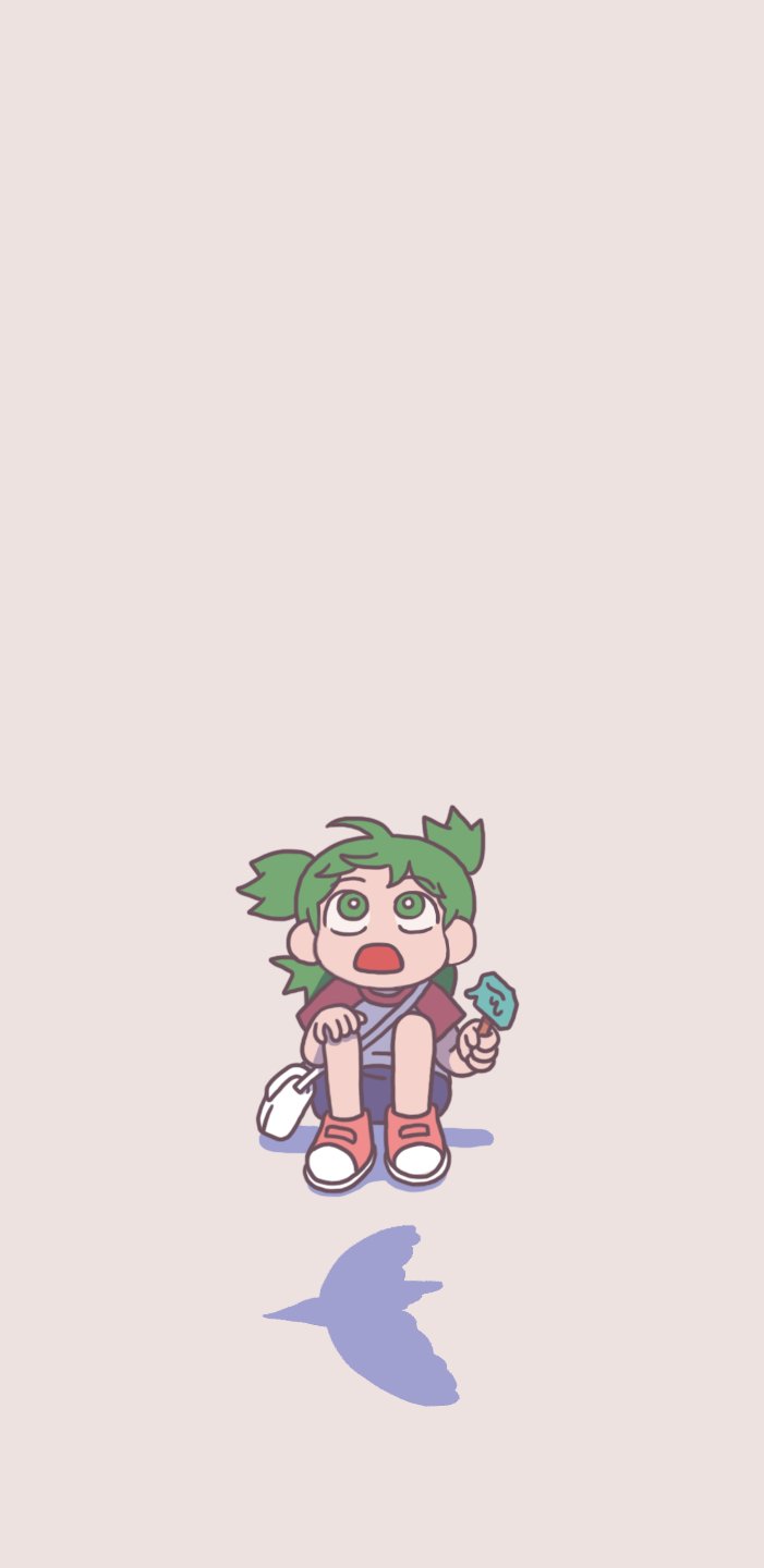 1girl, bag, bird, blue_shorts, brown_background, child, commentary, english_commentary