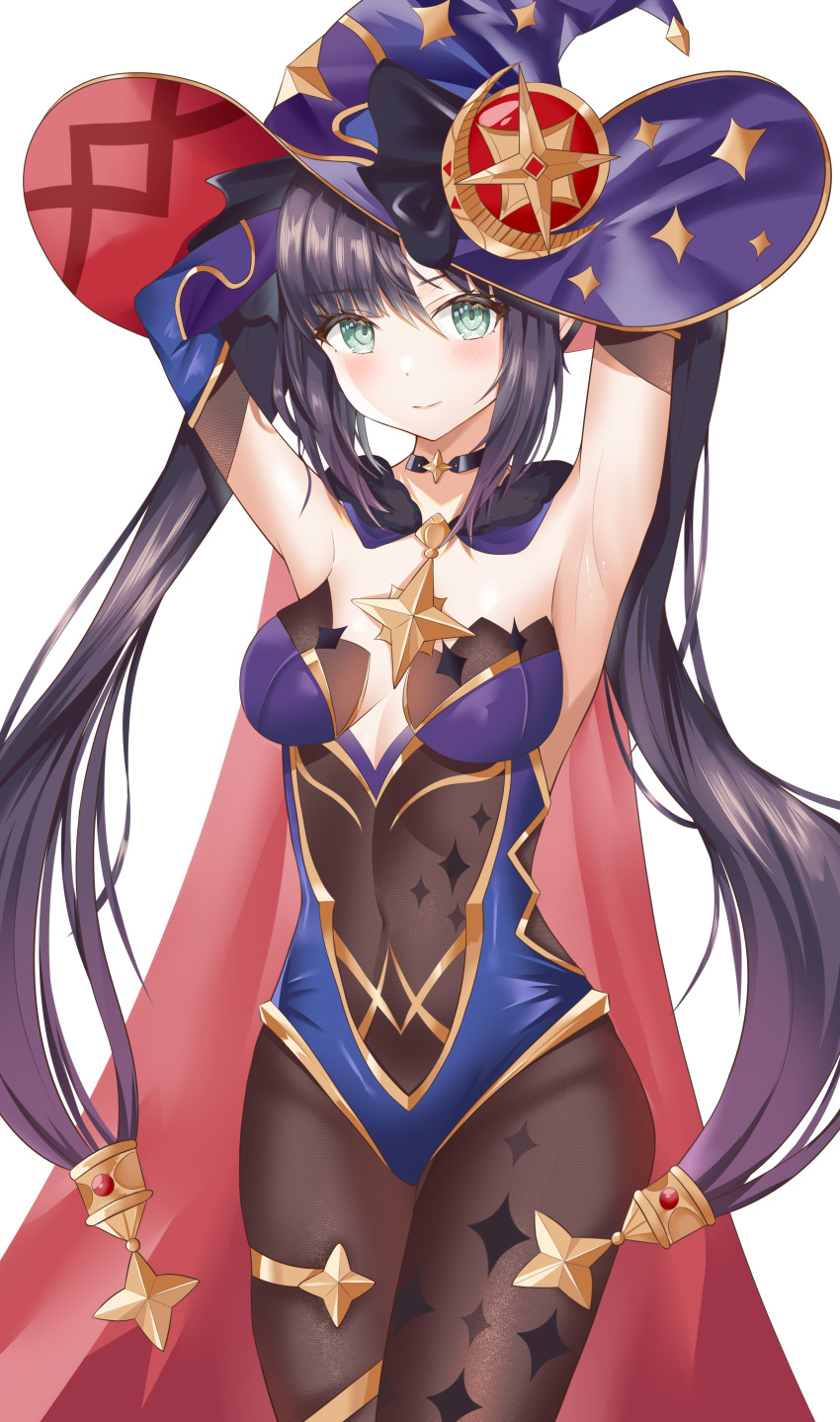 1girl, absurdres, armpits, arms_behind_head, arms_up, bad_id, bad_pixiv_id, black_choker