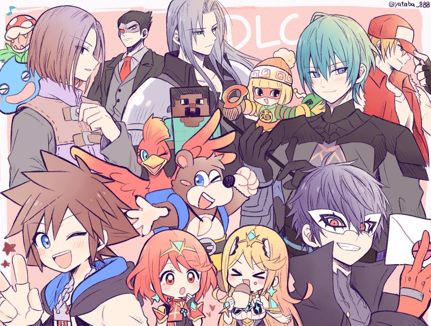 amamiya_ren, arms_(game), backpack, bag, banjo-kazooie, banjo_(banjo-kazooie), beanie, blue_eyes