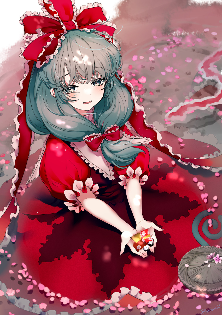 1girl, absurdres, bow, dress, frilled_dress, frilled_ribbon, frilled_sleeves, frills