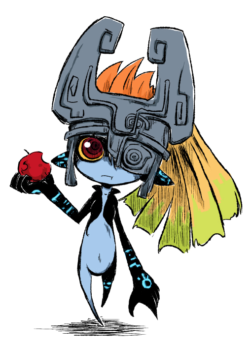 1girl, apple, female_focus, food, fruit, helmet, holding, holding_food