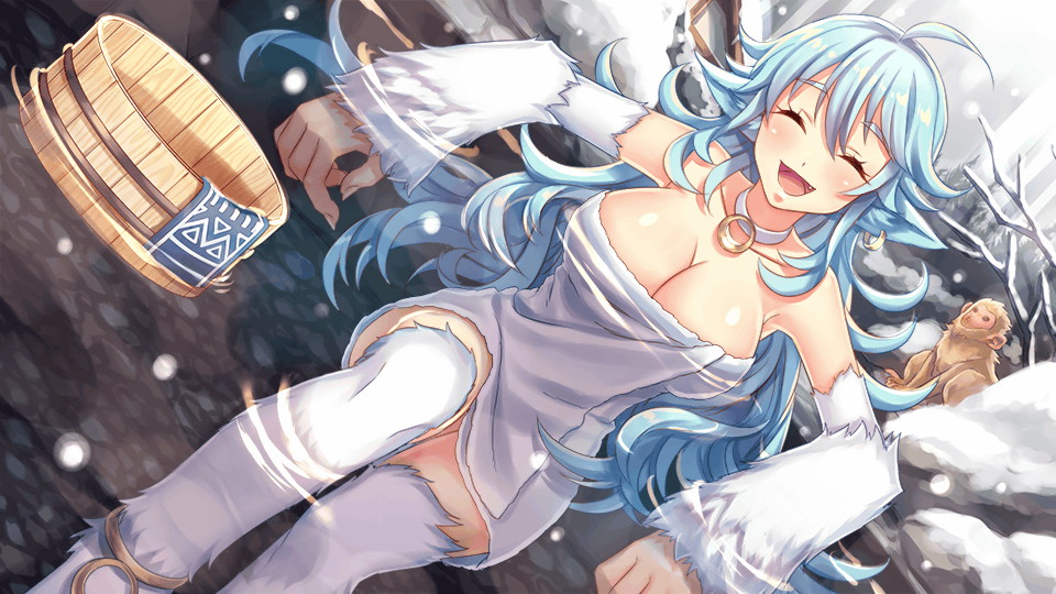 1girl, ahoge, animal_ears, animal_feet, anklet, artist_request, blue_hair, blush