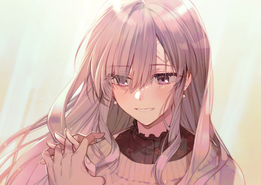 1boy, 1girl, absurdres, argyle_clothes, argyle_sweater, bandaid, bandaid_on_face, blush