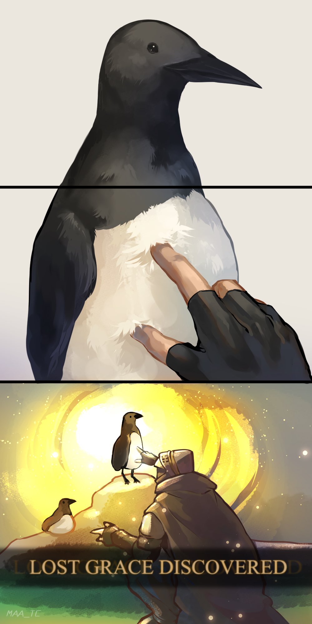 animal, animal_focus, artist_name, bird, black_cloak, black_eyes, black_gloves, black_pants