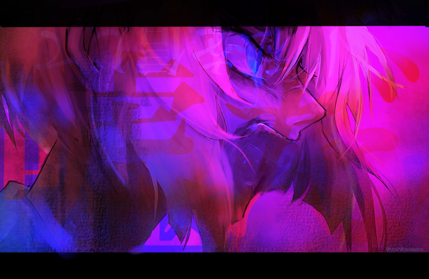 1girl, angry, commentary_request, hair_between_eyes, highres, higurashi_no_naku_koro_ni, letterboxed, looking_afar