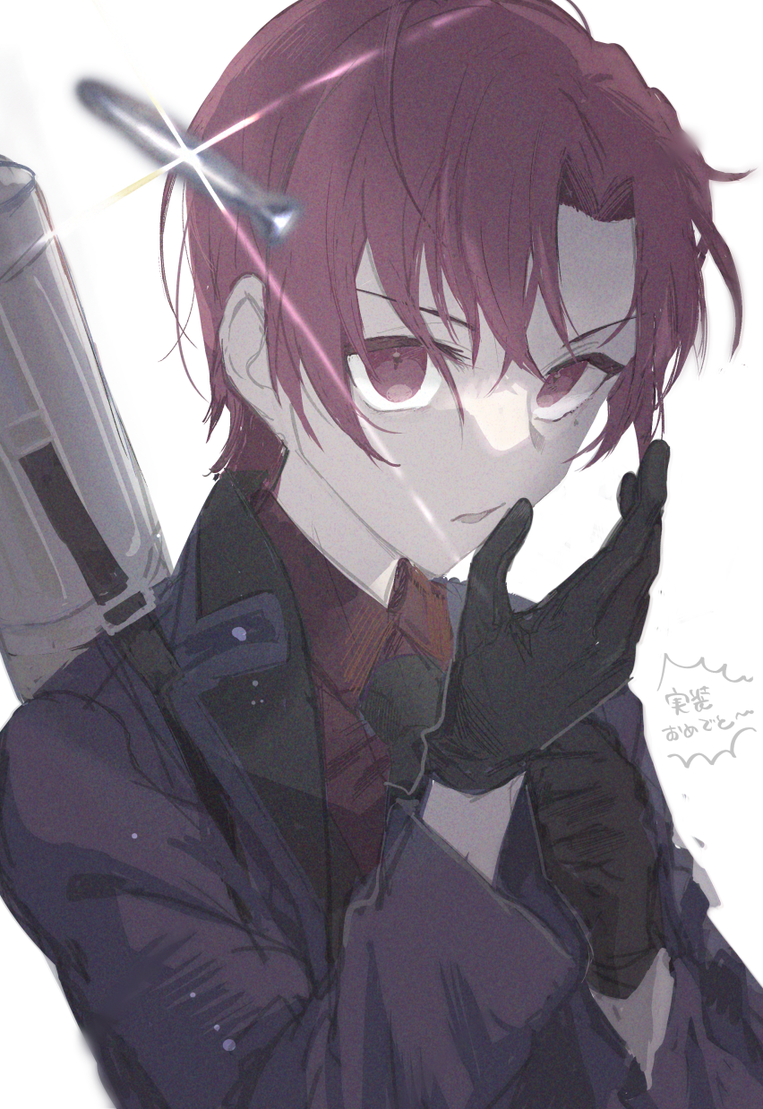 1girl, bazett_fraga_mcremitz, black_gloves, black_jacket, black_necktie, black_suit, coat, collared_shirt