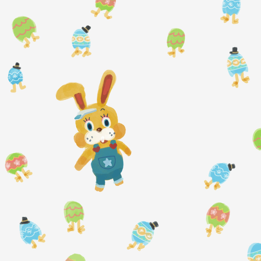 animal_crossing, animated, animated_gif, egg, nintendo, omochi_freedom, overalls, rabbit_costume