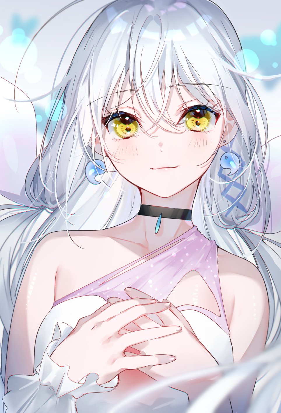 1girl, head_wings, highres, long_hair, looking_at_viewer, miwano_rag, qualia_qu, re:act