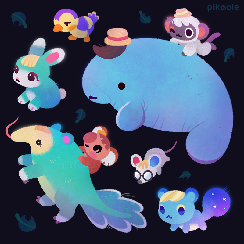 4boys, 4girls, :<, ace_(animal_crossing), animal, animal_crossing, animal_crossing:_new_horizons, animal_focus