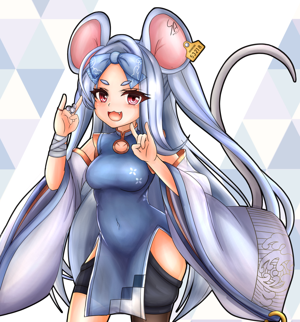 1girl, absurdly_long_hair, animal, animal_ears, blue_archive, blue_bow, blue_dress, bow