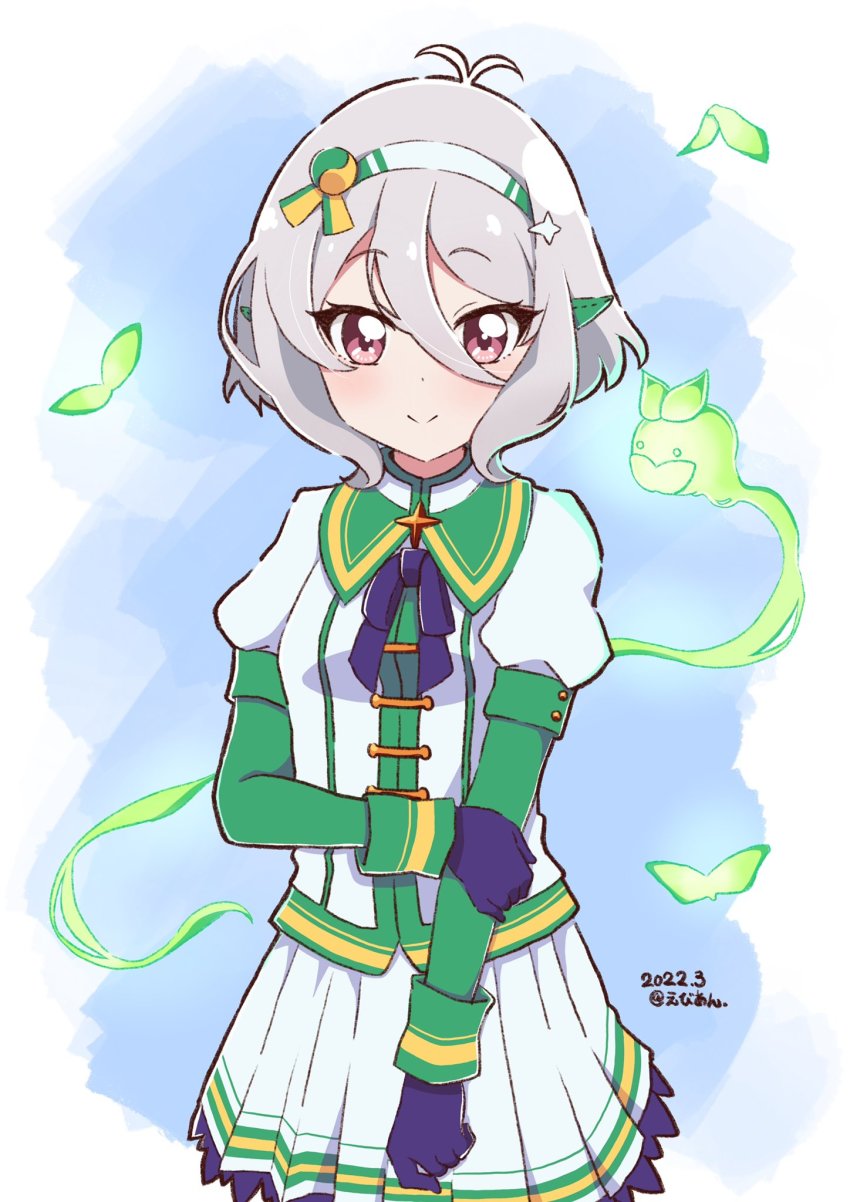 1girl, antennae, breasts, bug, butterfly, closed_mouth, collared_jacket, commentary_request