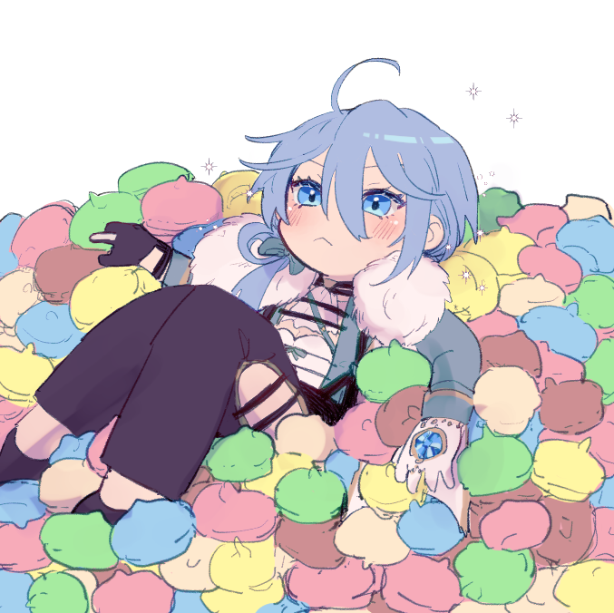 1boy, :<, blue_eyes, blue_hair, chibi, edmond_(nu_carnival), edmond_(white_lover)_(nu_carnival), gloves