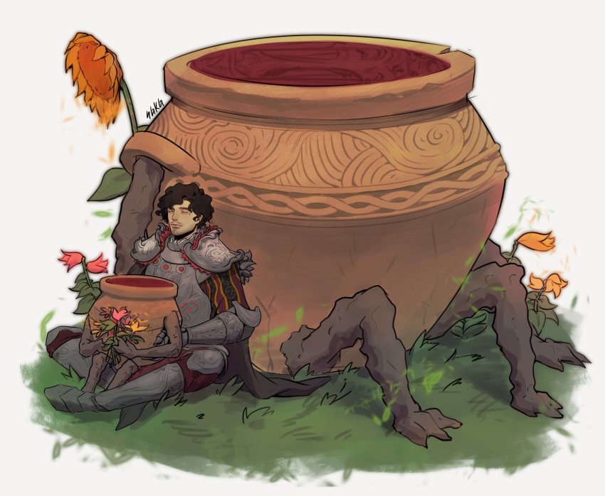 1boy, absurdres, armor, black_cape, black_hair, breastplate, cape, closed_mouth