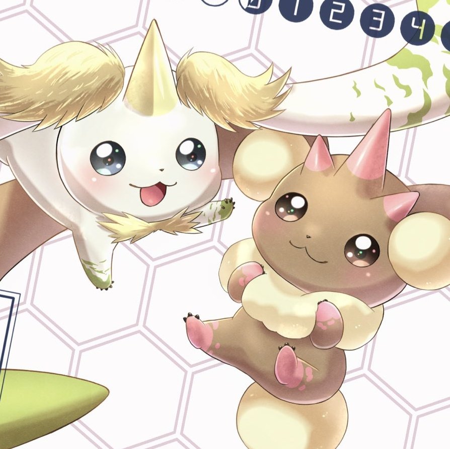 :3, artist_request, blush, creature, digimon, digimon_(creature), flying, fur_trim