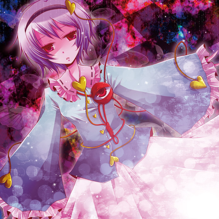 bad_id, bad_pixiv_id, hairband, heart, komeiji_satori, purple_hair, red_eyes, rumiya_(superslug)