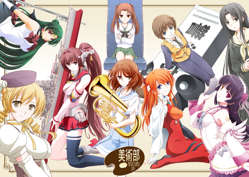 6+girls, annotation_request, bandaged_arm, bandaged_head, bandages, bishoujo_senshi_sailor_moon, black_jacket, black_neckerchief