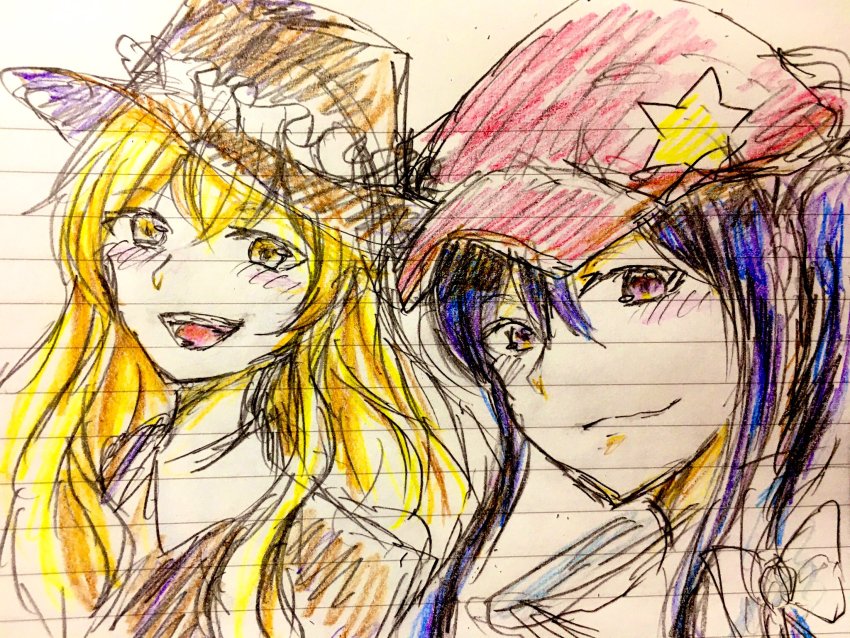 black_hair, blonde_hair, closed_mouth, collared_shirt, dolls_in_pseudo_paradise, hat, highres, jacket_girl_(dipp)