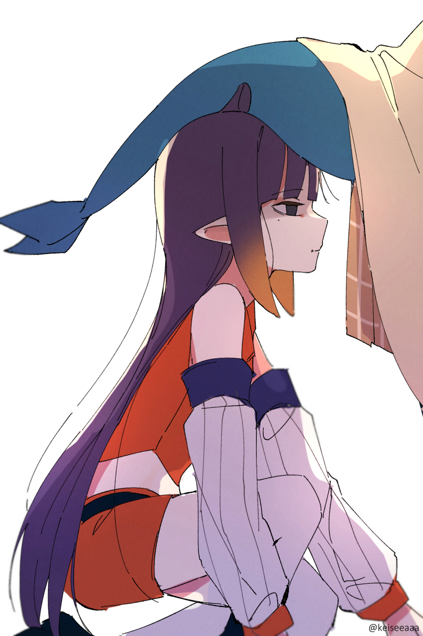 completely_unamused, cosplay, detached_sleeves, fins, fish_tail, gawr_gura, highres, hololive