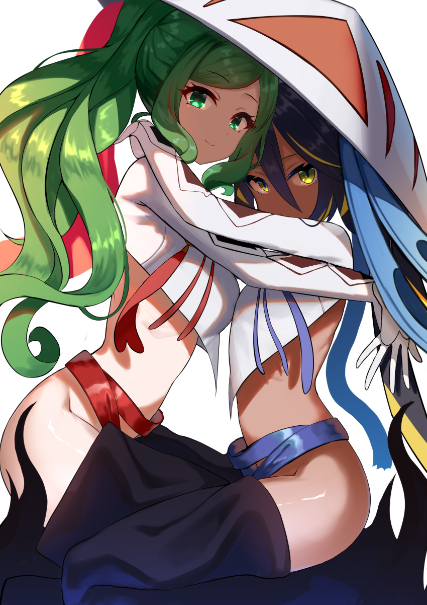 2girls, absurdres, black_hair, dark-skinned_female, dark_skin, eyeliner, fate/grand_order, fate_(series)