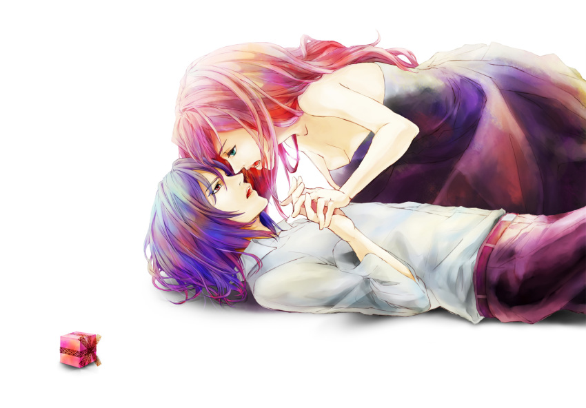 00s, 1boy, 1girl, bad_id, bad_pixiv_id, blue_eyes, couple, dress