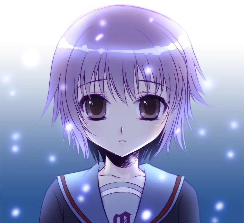 10s, 1girl, asano_(asano_peachpink), asano_akira, brown_eyes, cardigan, female_focus, nagato_yuki, purple_hair, school_uniform, serafuku, short_hair, snow, solo, suzumiya_haruhi_no_shoushitsu, suzumiya_haruhi_no_yuuutsu