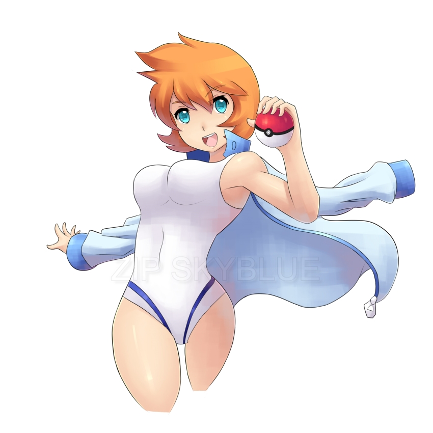 1girl, covered_navel, eyelashes, gen_1_pokemon, gen_2_pokemon, green_eyes, gym_leader, highres