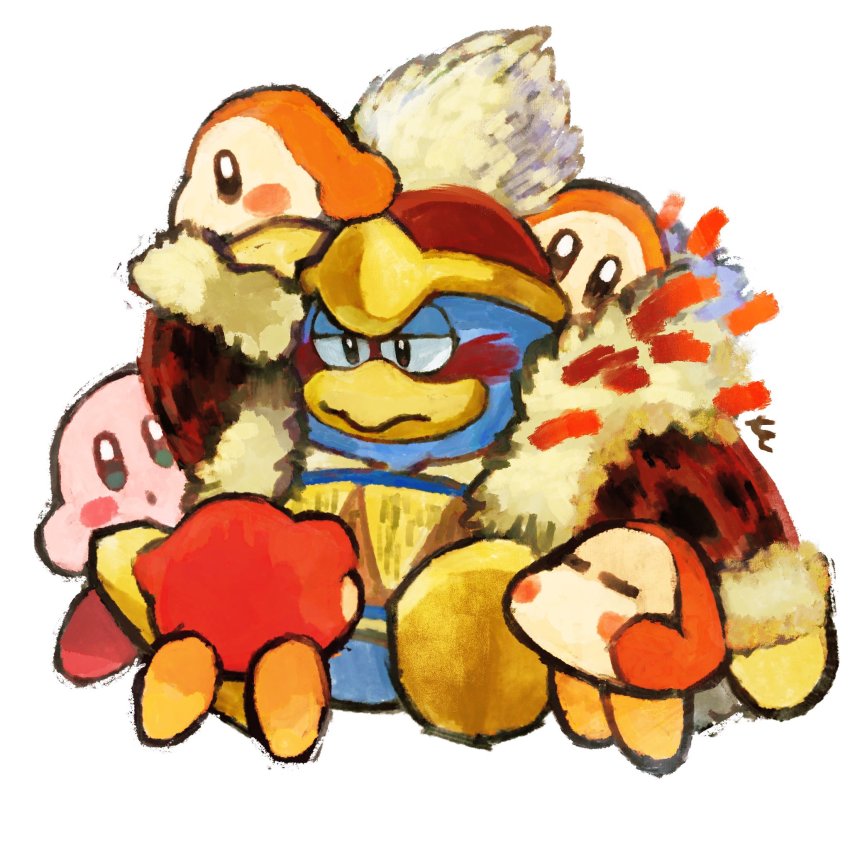 beanie, bird, blush_stickers, coat, hat, highres, king_dedede, kirby
