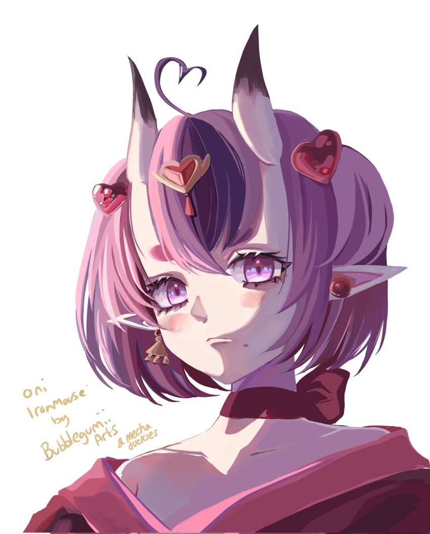 1girl, ahoge, bubblegumiiarts, earrings, eyelashes, heart, heart_ahoge, highres