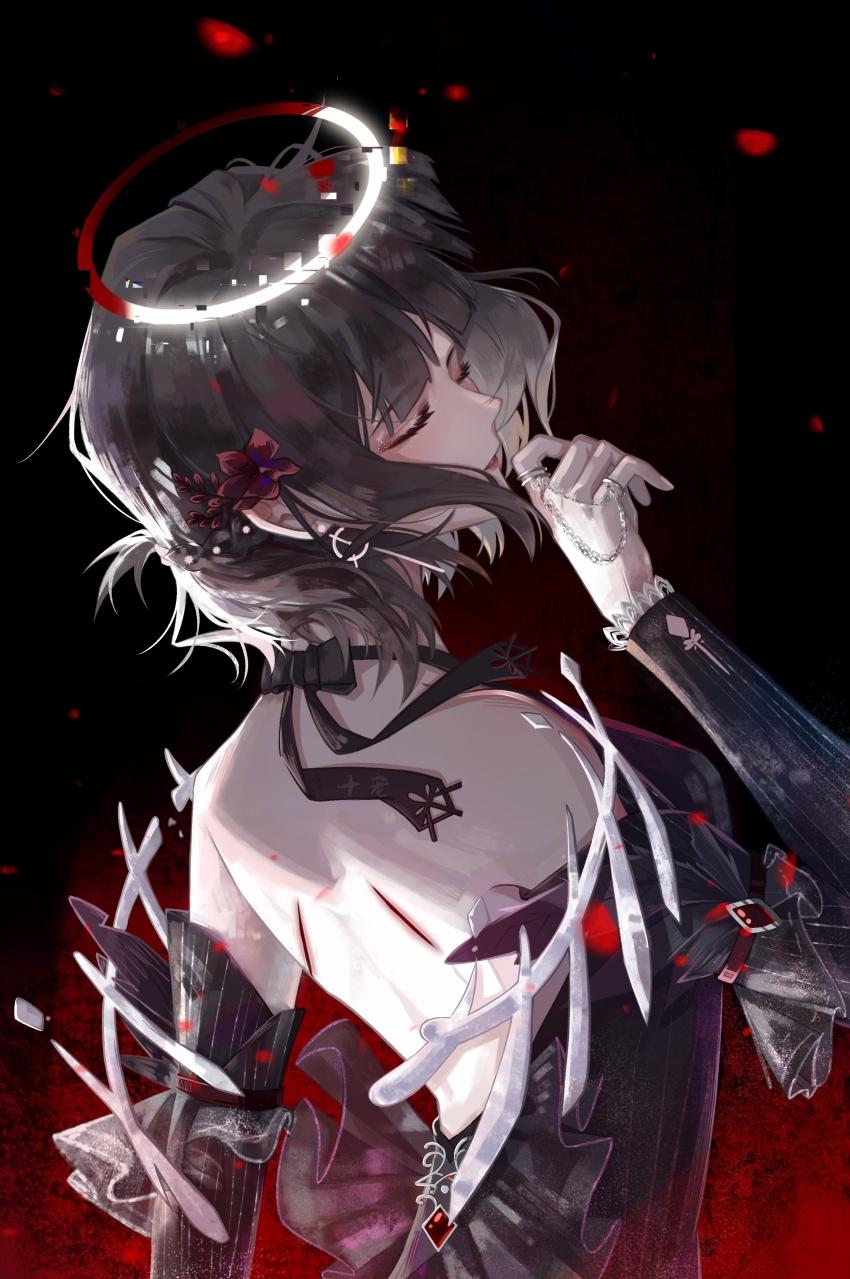 1girl, absurdres, alternate_costume, backless_dress, backless_outfit, bare_shoulders, black_background, black_bow