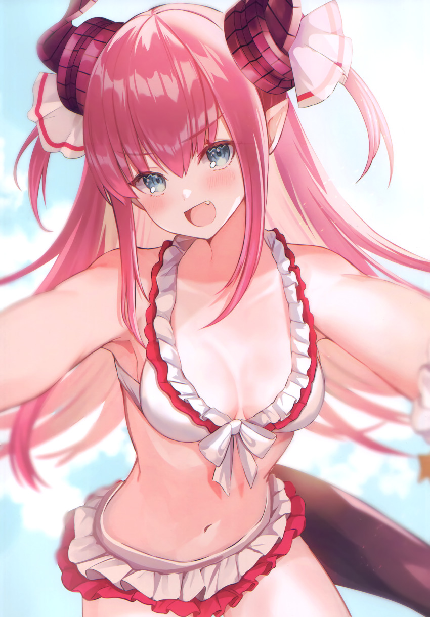1girl, absurdres, bare_shoulders, bikini, bikini_skirt, elizabeth_bathory_(beach_bloody_demoness)_(fate), elizabeth_bathory_(fate), elizabeth_bathory_(fate/extra)