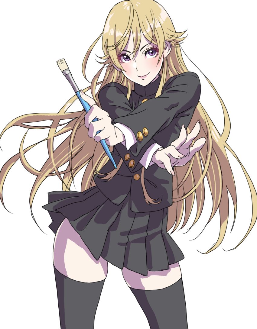 1boy, absurdres, ayukawa_ryuuji, black_thighhighs, blazer, blonde_hair, blue_period, buttons