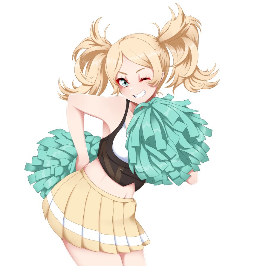 1girl, absurdres, blonde_hair, blue_eyes, cheerleader, crop_top, fire_emblem, fire_emblem_awakening