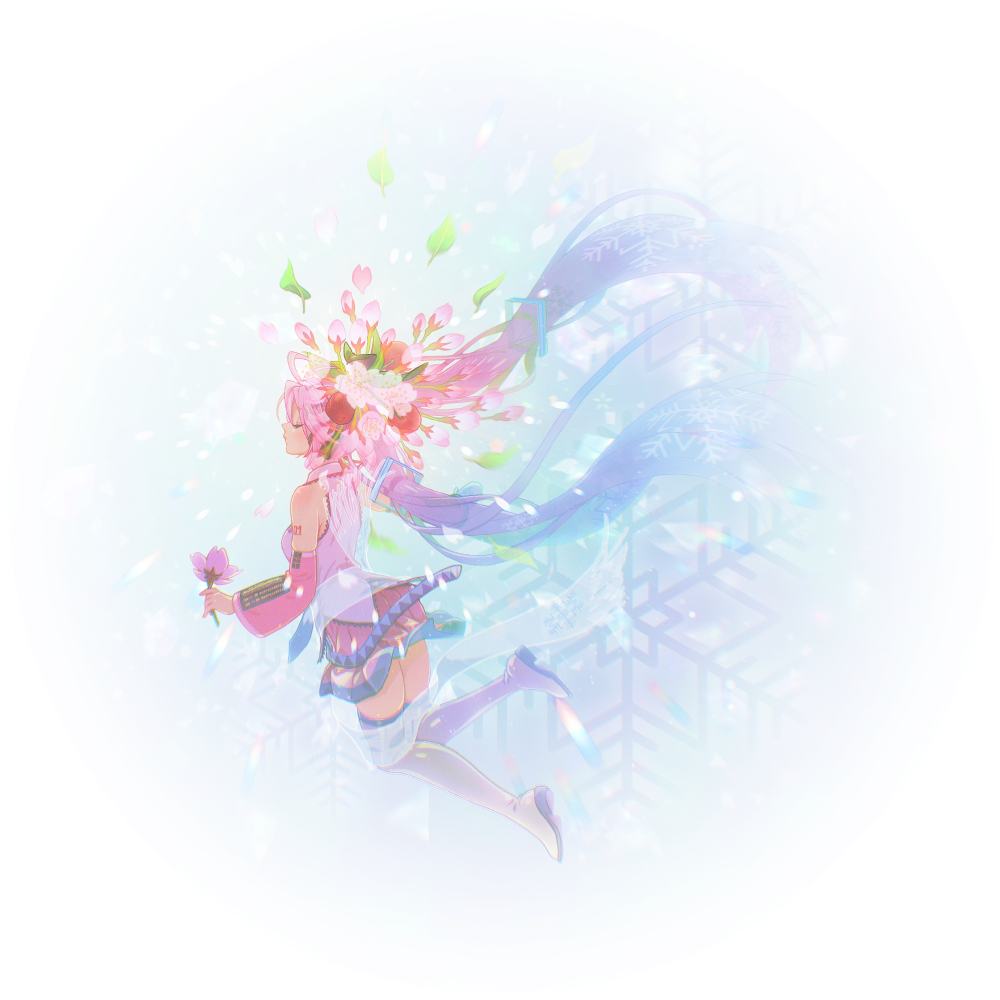 1girl, arm_tattoo, bare_shoulders, blue_hair, blush, boots, bud, chagashi