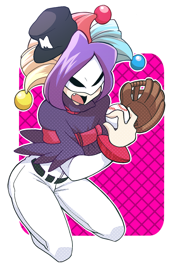 1boy, alternate_costume, ball, baseball, baseball_cap, baseball_glove, baseball_uniform, belt