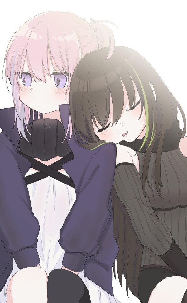 2girls, girls'_frontline, m4a1_(girls'_frontline), mion_ing, multiple_girls, sleeping, st_ar-15_(girls'_frontline)