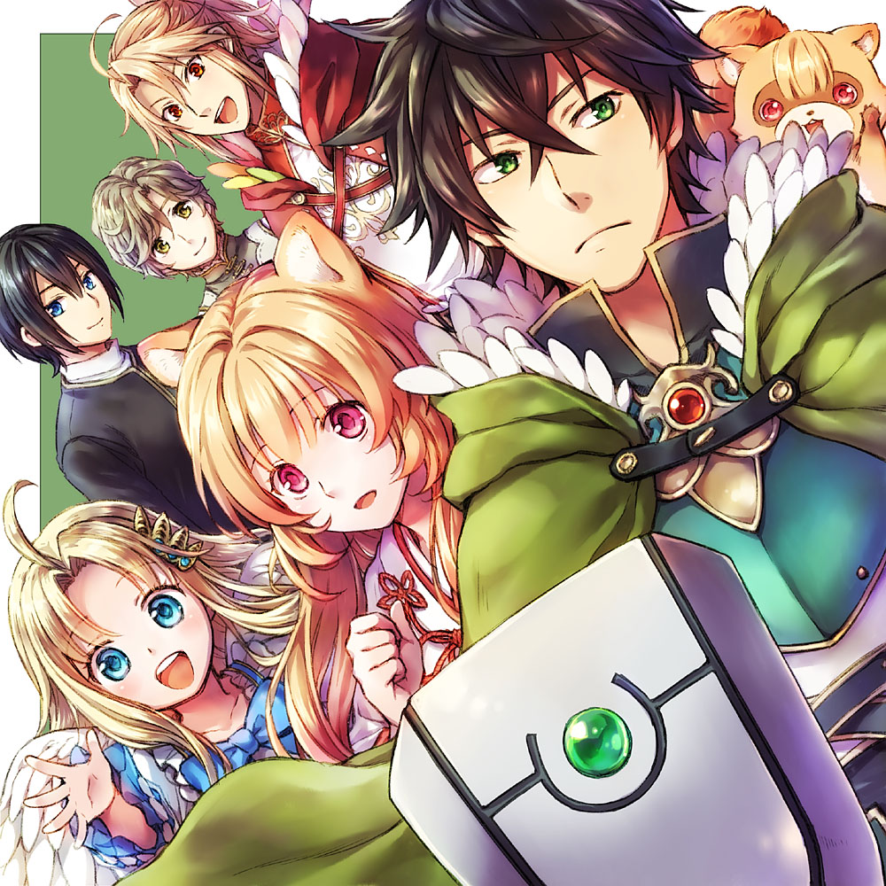 2girls, 4boys, amaki_ren, animal, animal_ears, armor, blonde_hair, blue_eyes