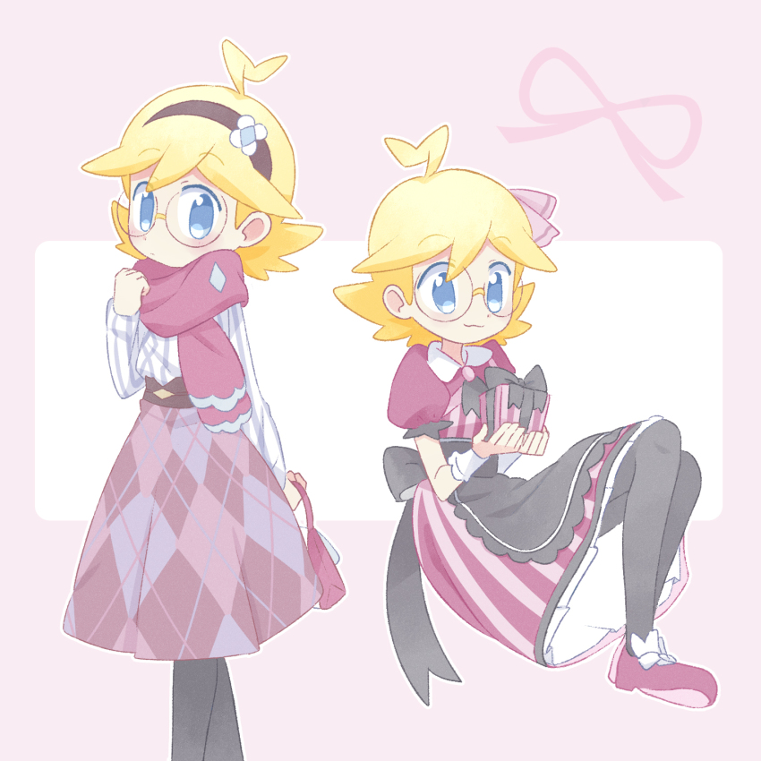 1boy, ahoge, akasaka_(qv92612), bea_(palentine's_2022)_(pokemon), bea_(pokemon), bea_(pokemon)_(cosplay), blonde_hair, clemont_(pokemon)