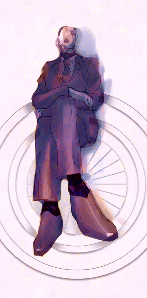 1boy, black_jacket, black_necktie, black_shoes, black_socks, collared_shirt, crossed_arms, crossed_legs