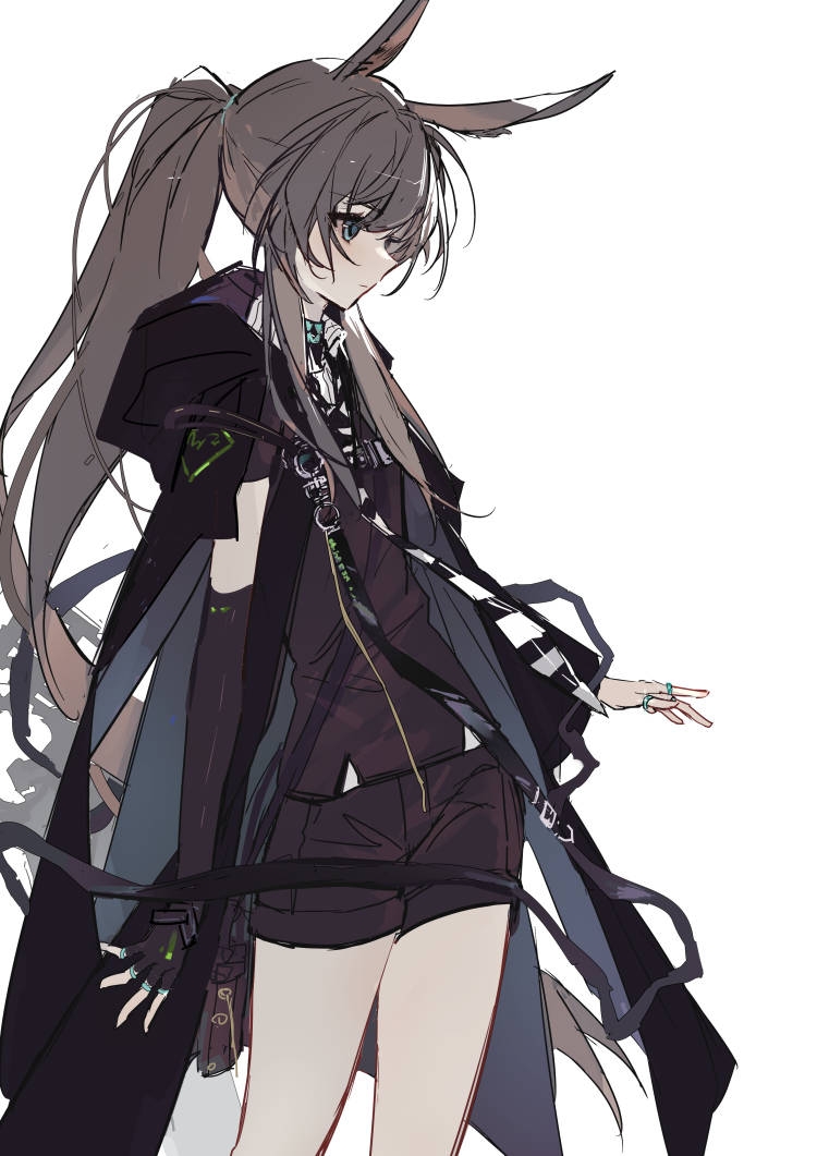 1girl, amiya_(act_2)_(arknights), amiya_(act_ii)_(arknights), amiya_(arknights), animal_ears, arknights, black_cape, black_gloves