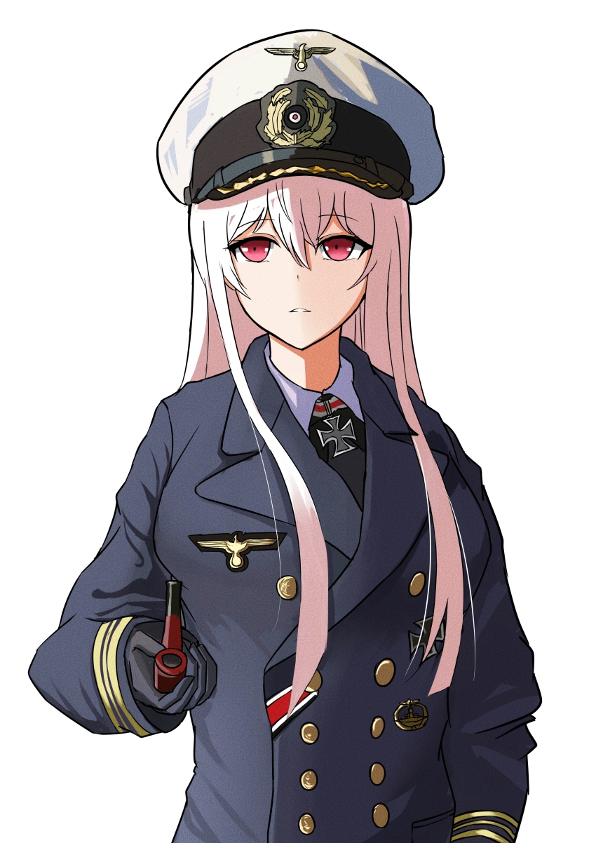 1girl, absurdres, bird, cross, eagle, girls'_frontline, hat, highres