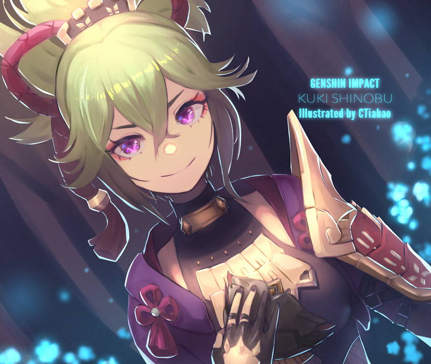 1girl, armor, artist_name, breasts, character_name, copyright_name, ctiahao, eyeshadow