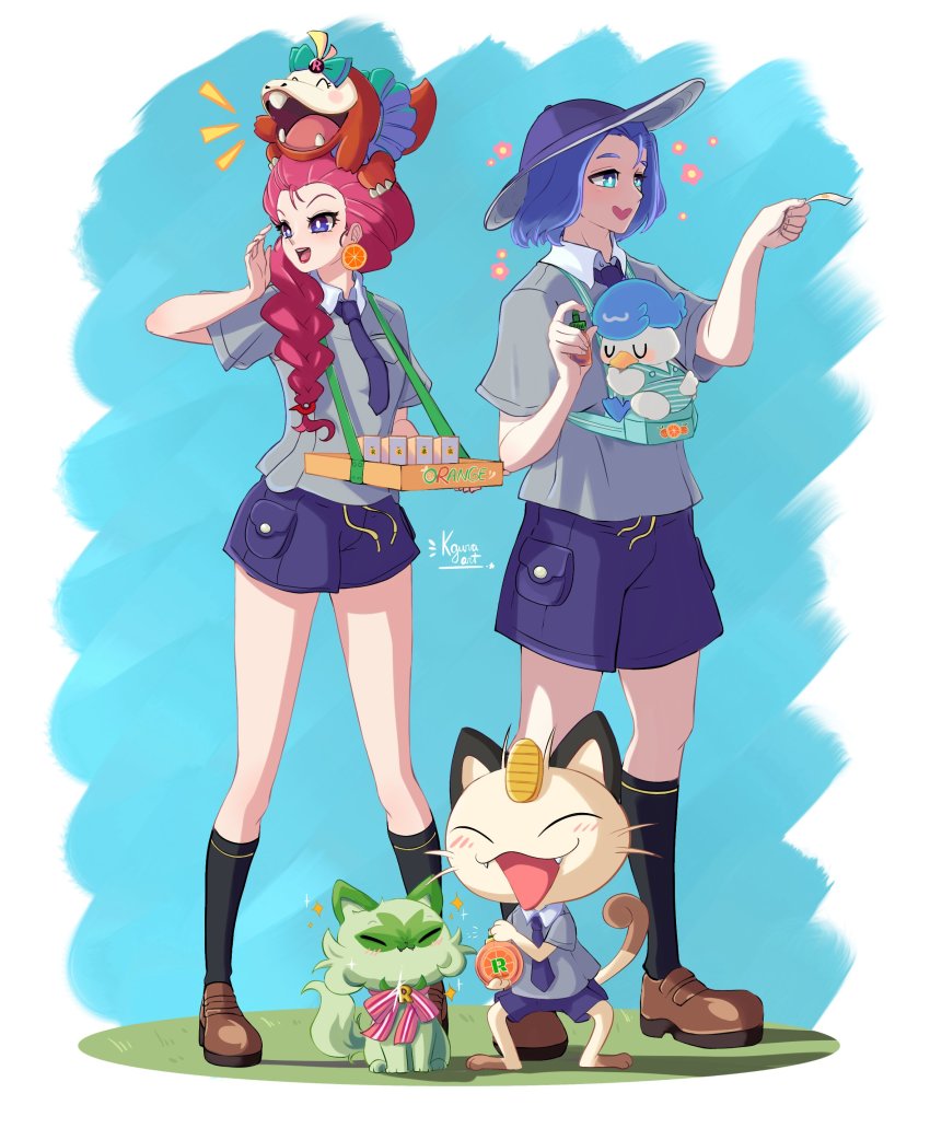 1boy, 1girl, ^_^, absurdres, blush, closed_eyes, clothed_pokemon, cosplay