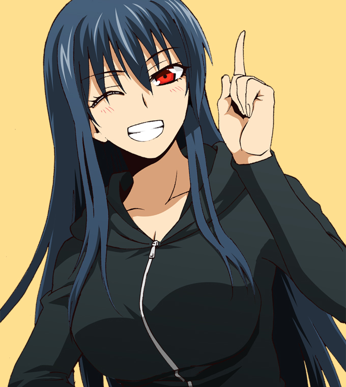 1girl, bad_id, bad_pixiv_id, blue_hair, blush, breasts, diamond_cut_diamond, female_focus