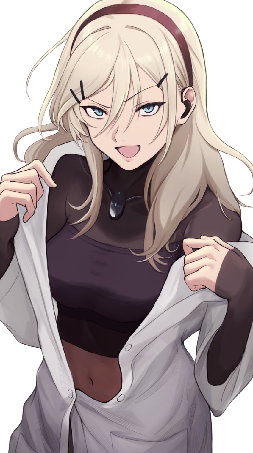 1girl, absurdres, blonde_hair, blue_eyes, breasts, girls'_frontline, hair_between_eyes, hair_ornament