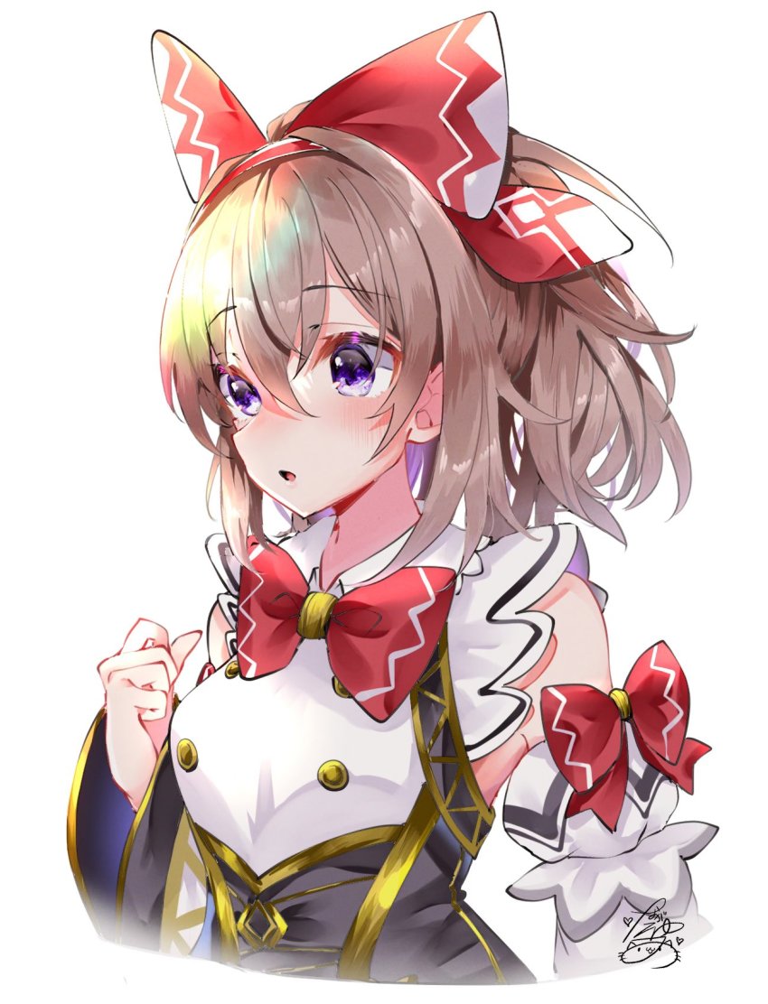 bare_shoulders, blue_eyes, breasts, brown_hair, collar, dress, highres, long_hair