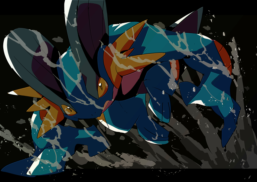 45_(maruyaki45), absurdres, animal_focus, black_background, commentary_request, fang, gen_3_pokemon, highres