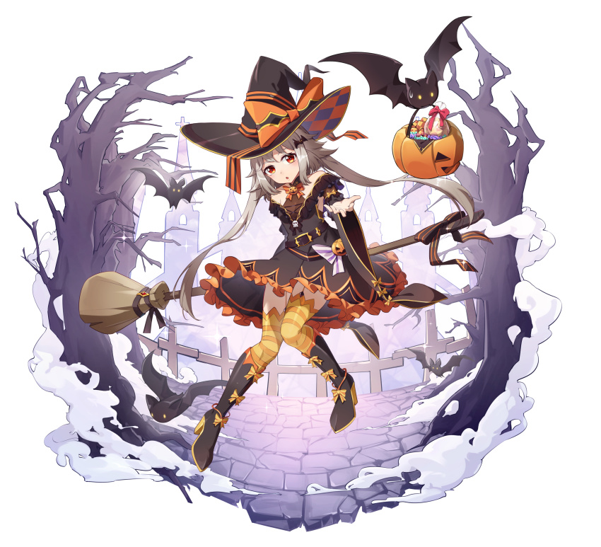 1girl, absurdres, bare_shoulders, bat_(animal), bat_hair_ornament, belt, black_dress, black_hat