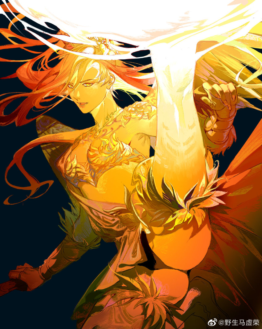 1girl, azeyma, bandeau, black_panties, blue_background, boots, commentary, feather_trim