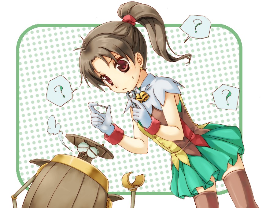 brown_hair, gadget_(suikoden), gensou_suikoden, gensou_suikoden_i, gensou_suikoden_ii, gloves, long_hair, meg_(suikoden)